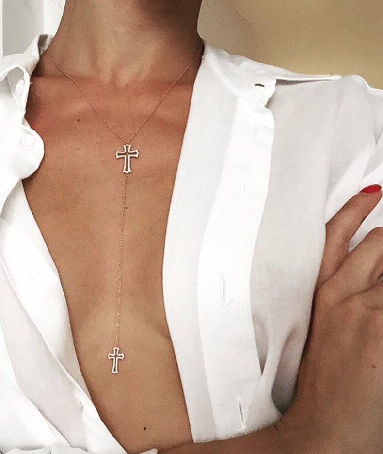 Fancy Cross Delicate Rosary Necklaces - Tess Van Ghert - 3