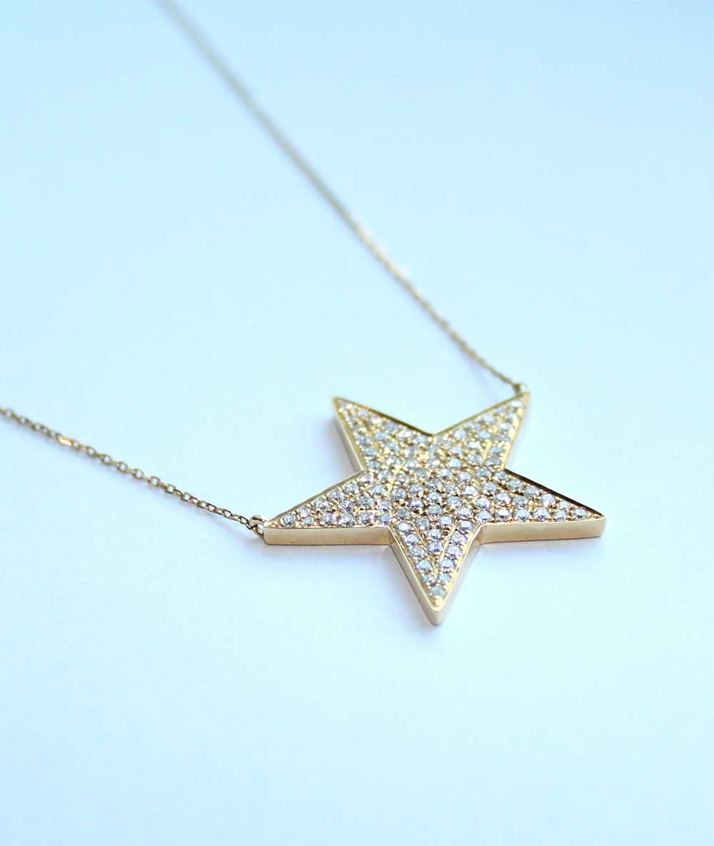 Gold and Diamond Rock Star Necklace - Tess Van Ghert