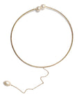 Gold and Pearl choker necklace with diamonds - Tess Van Ghert
