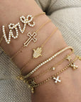 Maltese Cross - Baguette Diamond Bracelet - Tess Van Ghert