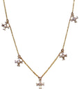 Maltese Cross - Baguette Diamond Necklace - Tess Van Ghert