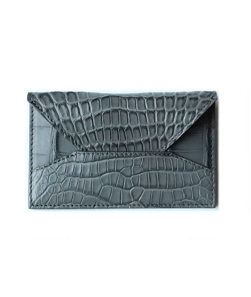 Men&#39;s Charcoal Grey Alligator Wallet - Tess Van Ghert