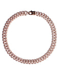 Silver Curb Link Chain with CZ - Rose Gold Plated