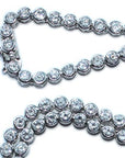Silver Round Link Chain with White CZ