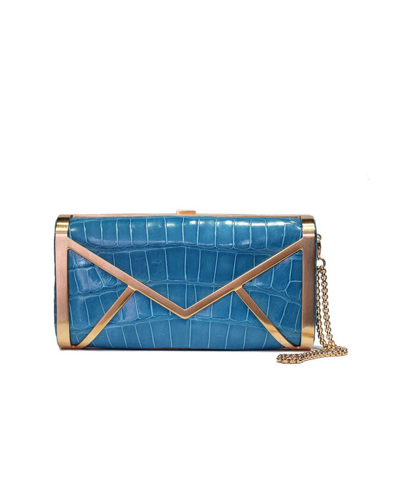 Tess Fete IV - Turquoise Envelope Clutch